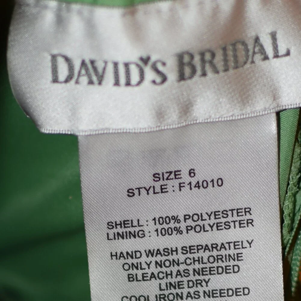 David's Bridal Moss Green One Shoulder Formal Chiffon Dress Bridesmaid Wedding 6 - Picture 11 of 12